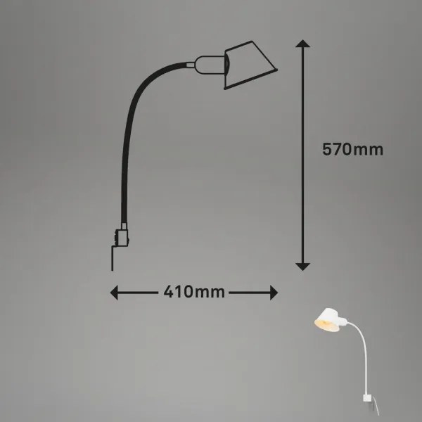 Briloner 2079-016 - Nástenná flexibilná lampa 1xE27/10W/230V biela
