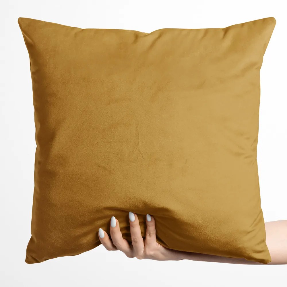 Biante Zamatová obliečka na vankúš Velvet Prémium SVP-047 Horčicová 45 x 45 cm