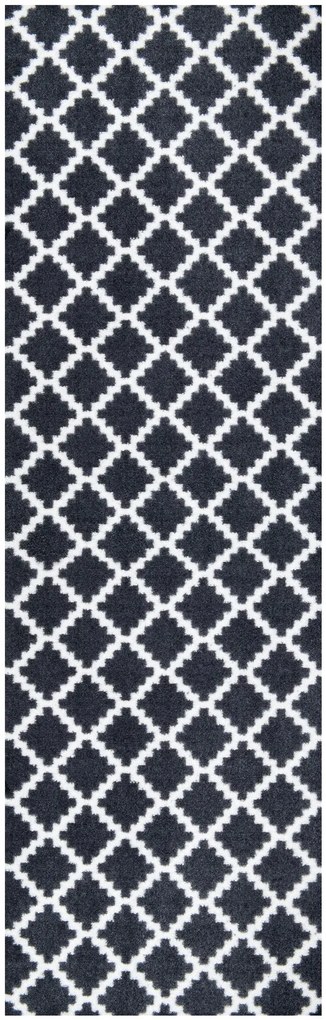 Hanse Home, Protišmykový behúň Home Black White 103156, 50x150, čierna, chodba / predsieň
