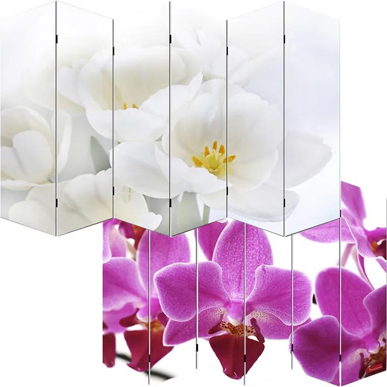 Dizajnový paravan WH orchidei 240x180 cm (6-dielny)