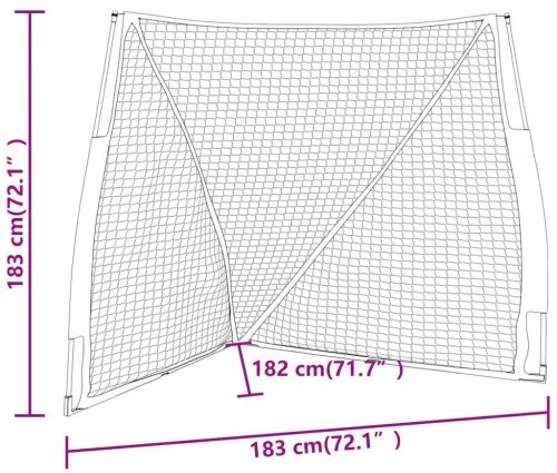 vidaXL Bejzbalová sieť oranžovo-čierna 183x182x183cm oceľ a polyester-
