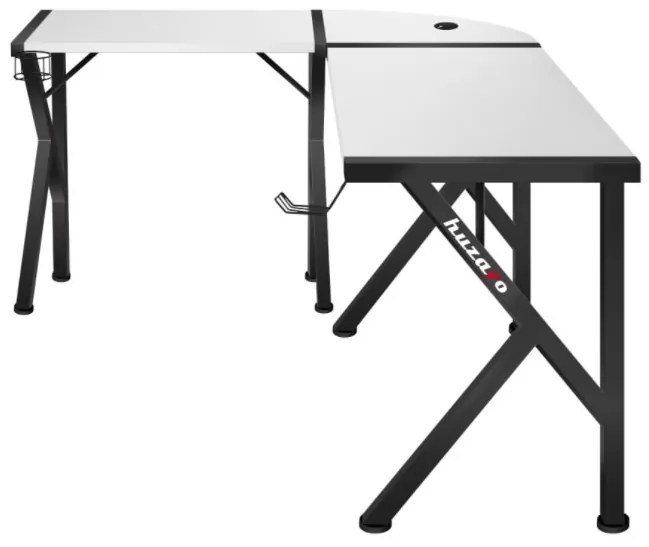 Priestranný rohový stôl HERO 6.3 v bielej farbe