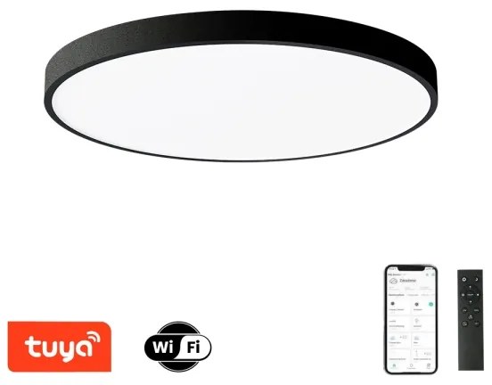 Brilagi - POOL SMART stmievateľné LED svietidlo 128 W/230 V, priemer 100 cm, Wi‑Fi Tuya, čierne + diaľkový ovládač