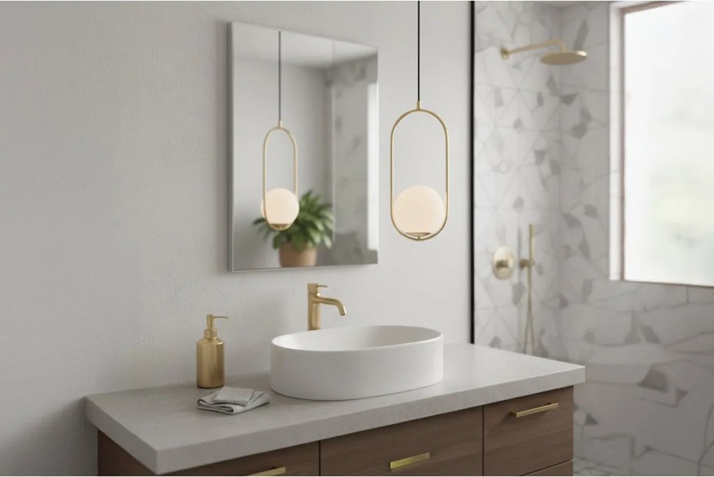 Závesné svietidlo Florence, 1x biele sklenené tienidlo, g, U