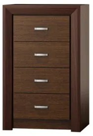Úzka komoda so zásuvkami, tmavohnedá PARIS