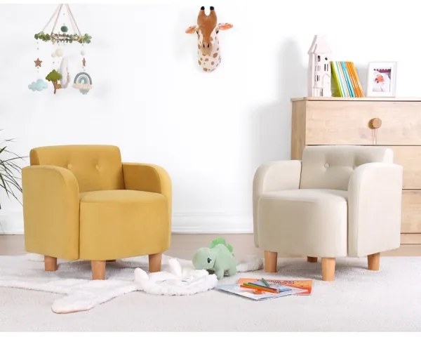 Detské kreslo DORY krémové