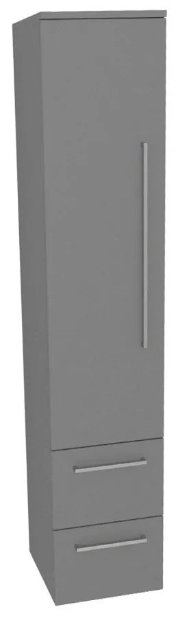 Mereo, Mereo Bino, kúpeľňová skrinka vysoká 163 cm, ľavá, Multidecor, Šedá supermat, MER-CN697SEDA