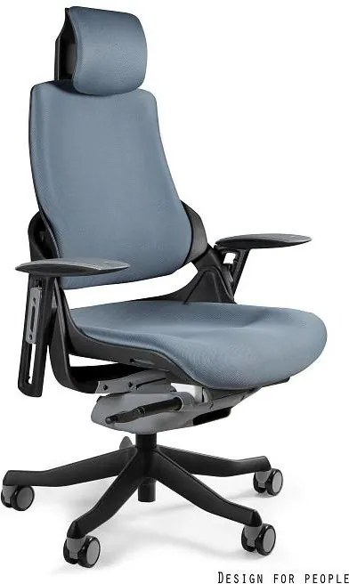 Kancelárska stolička Wanda čierny podklad tkanina sivá
