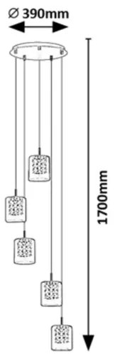 Rabalux 3117 - Krištáľový luster na lanku DUCHESS 5xG9/40W/230V