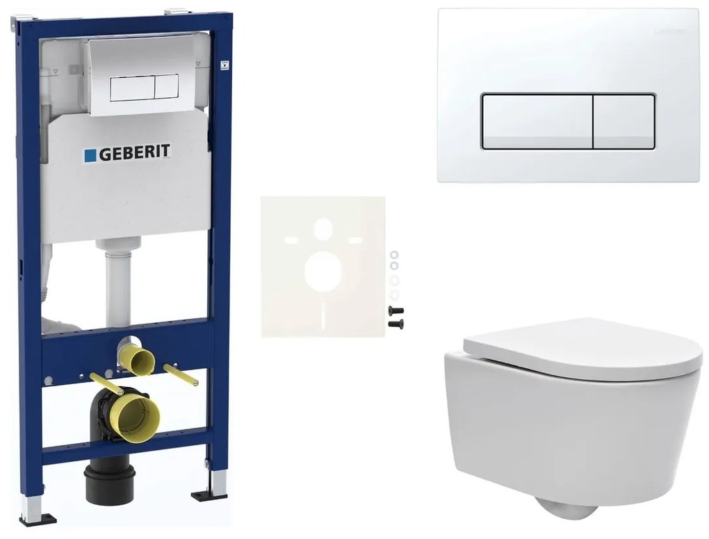 Cenovo zvýhodnený závesný WC set Geberit do ľahkých stien / predstenová montáž + WC SAT Brevis SIKOGESBRED50