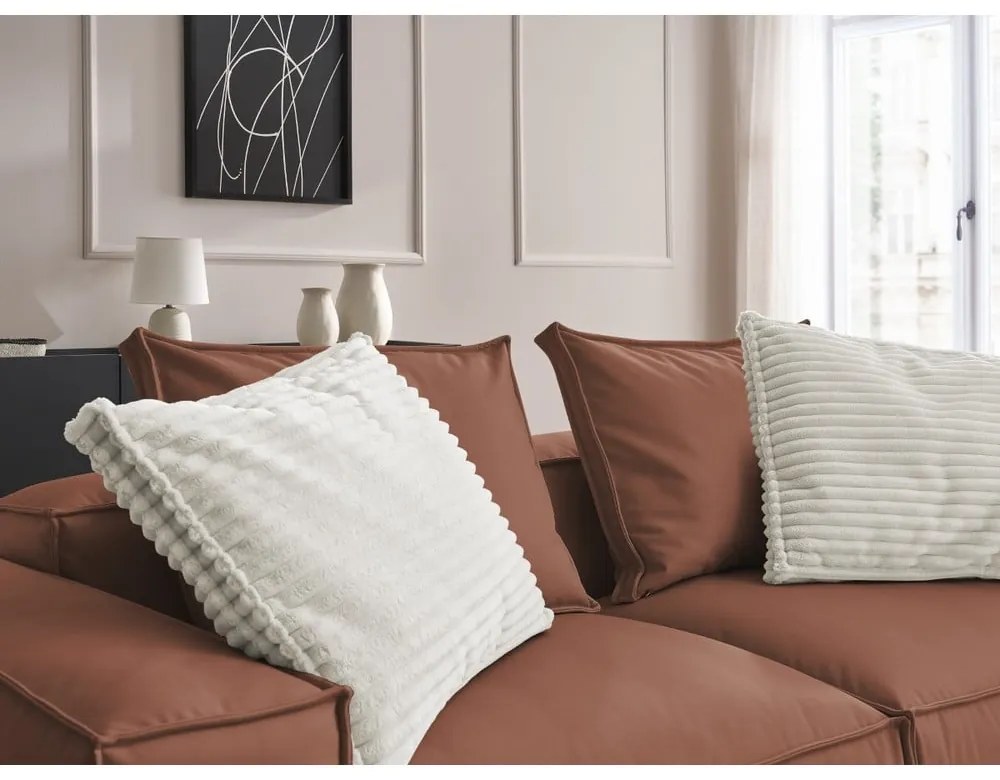 Tmavohnedá pohovka z imitácie kože 260 cm Boheme – Bobochic Paris