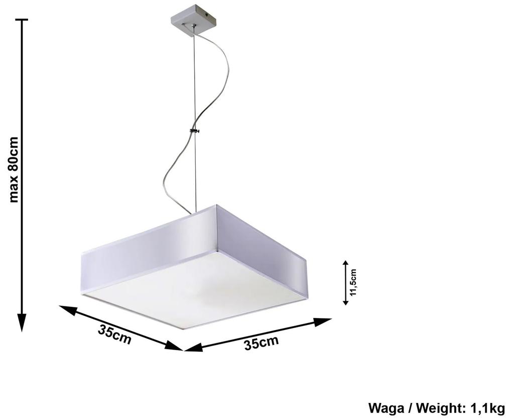 SOLLUX LIGHTING Závesné svietidlo HORUS 35, 2xE27, 60W, 35x35cm, štvorcový, sivý