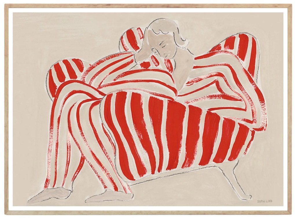 THE POSTER CLUB Autorský plakát Red Chair by Sofia Lind 50 x 70 cm