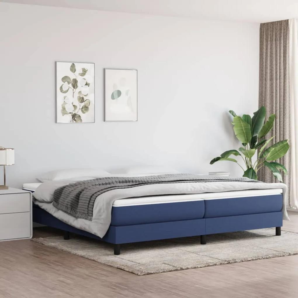 Boxspring posteľ s matracom modrá 200x200 cm látka 3144107