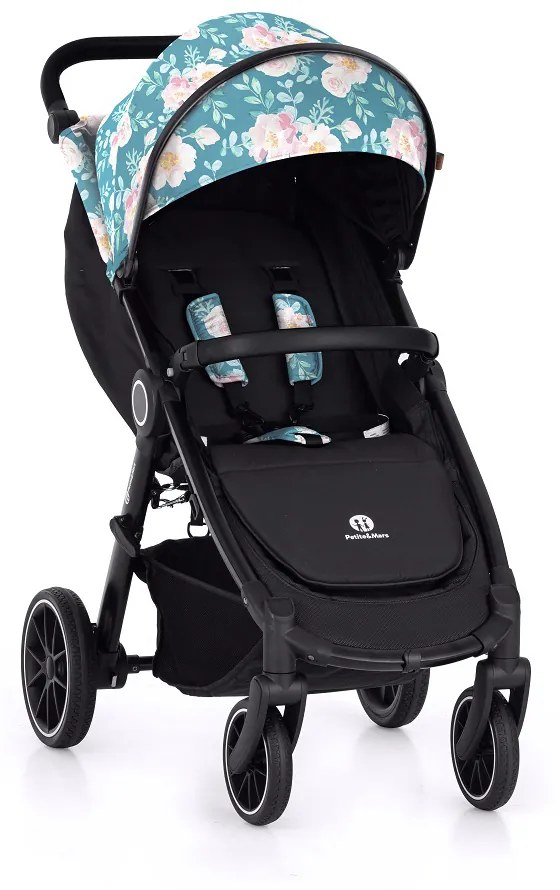 PETITE&MARS kočík Street+ RWS black + strieška limited 100 roses