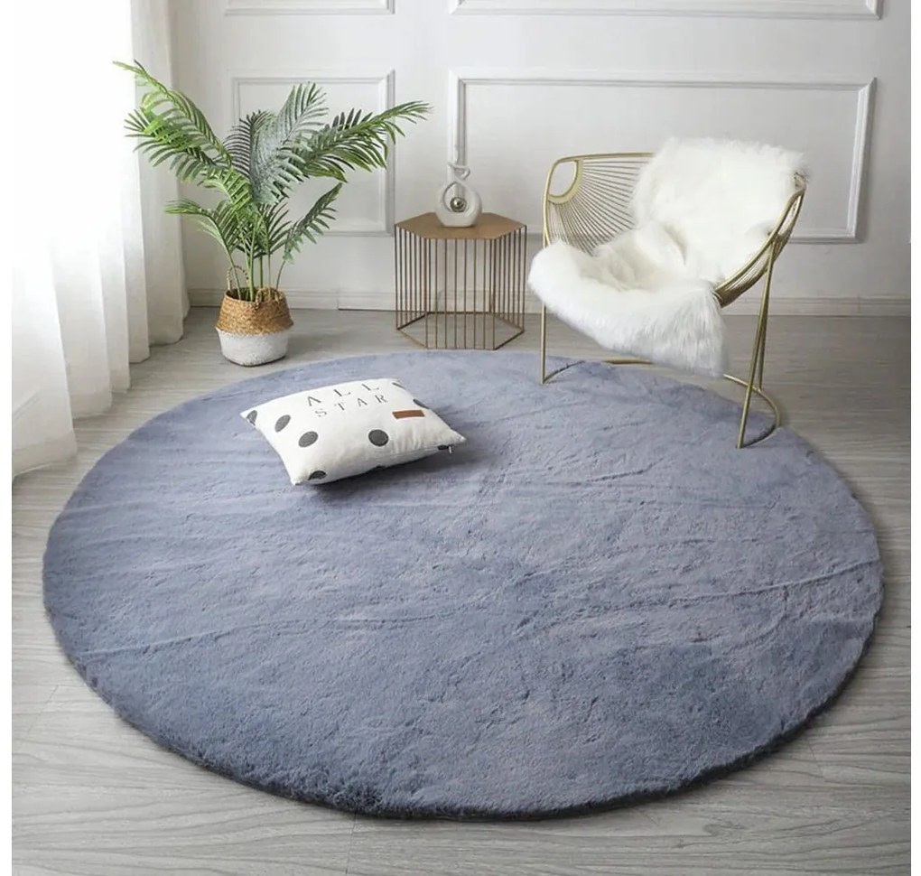 Sivý okrúhly koberec Rabbit Rozmer: 180 cm