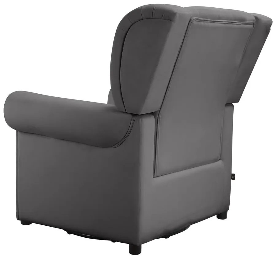 Sivé zamatové hojdacie chesterfield kreslo Lillyse – Støraa