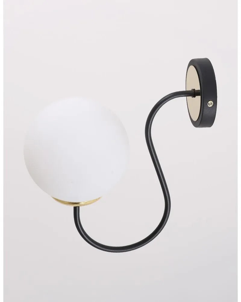 Čierno-biele nástenné svietidlo ø 15 cm Oslo – Squid Lighting