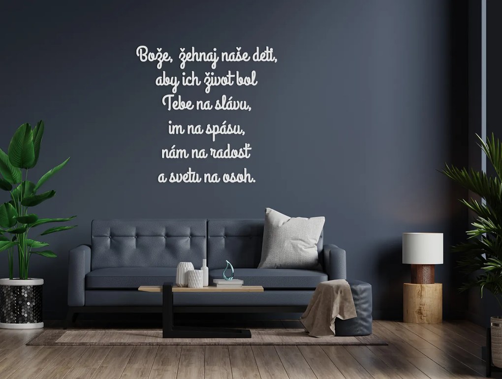 drevko Drevený citát Bože, žehnaj naše deti Rozmer obrazu: 52,5 x 54 cm, Farba dekorácie: Čierna