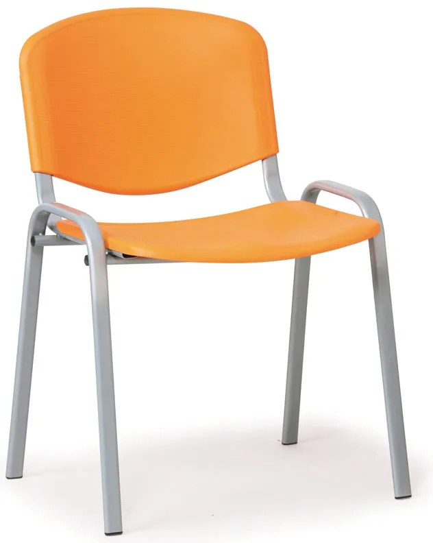 Plastová stolička ISO - sivé nohy, oranžová