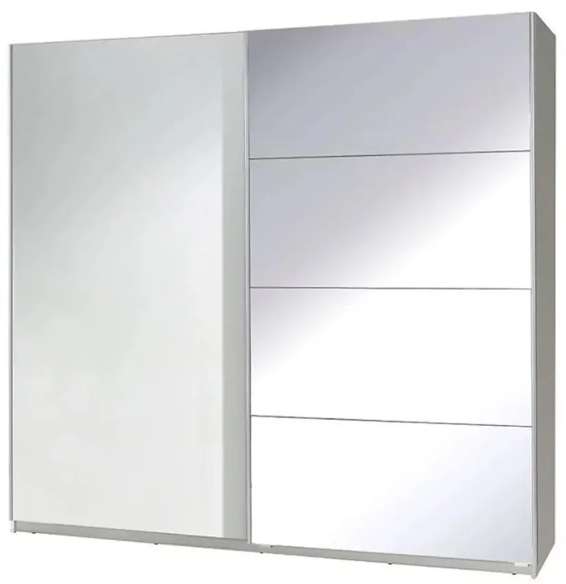 Skriňa Twister 3 biela/zrkadlo 225 cm