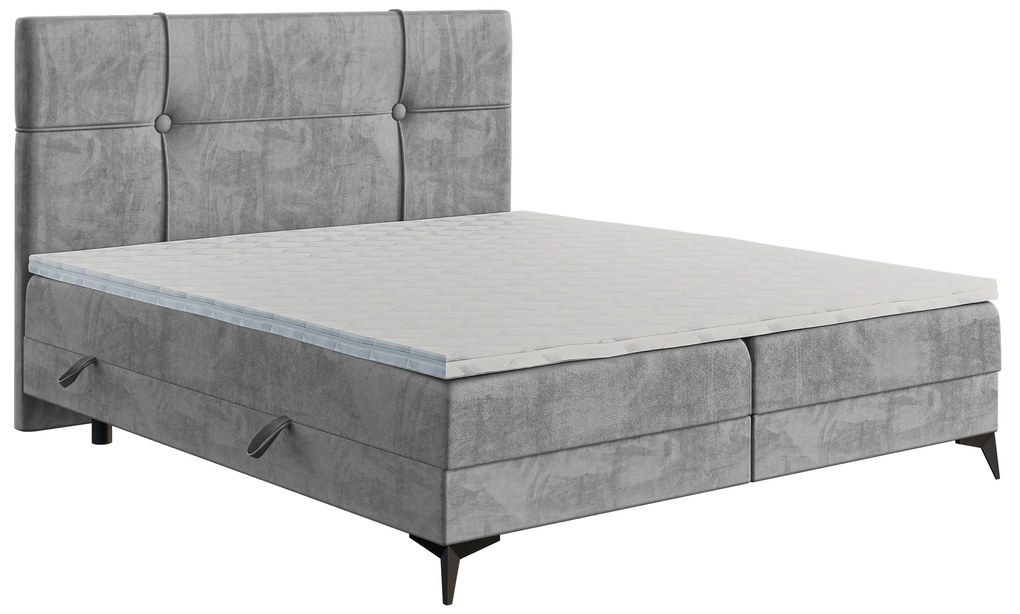 Jednolôžková posteľ boxspring 90 cm Nivela (betón) (s matracom a úl. priestorom). Vlastná spoľahlivá doprava až k Vám domov. 1054615