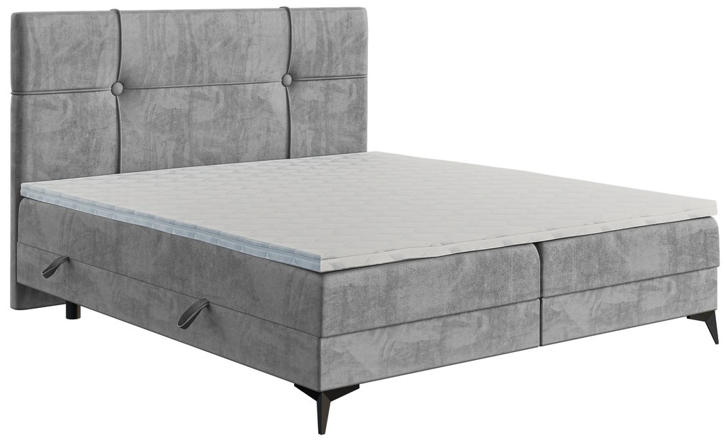 Manželská posteľ boxspring 200 cm Nivela (betón) (s matracom a úl. priestorom). Akcia -20%. Vlastná spoľahlivá doprava až k Vám domov. 1054615