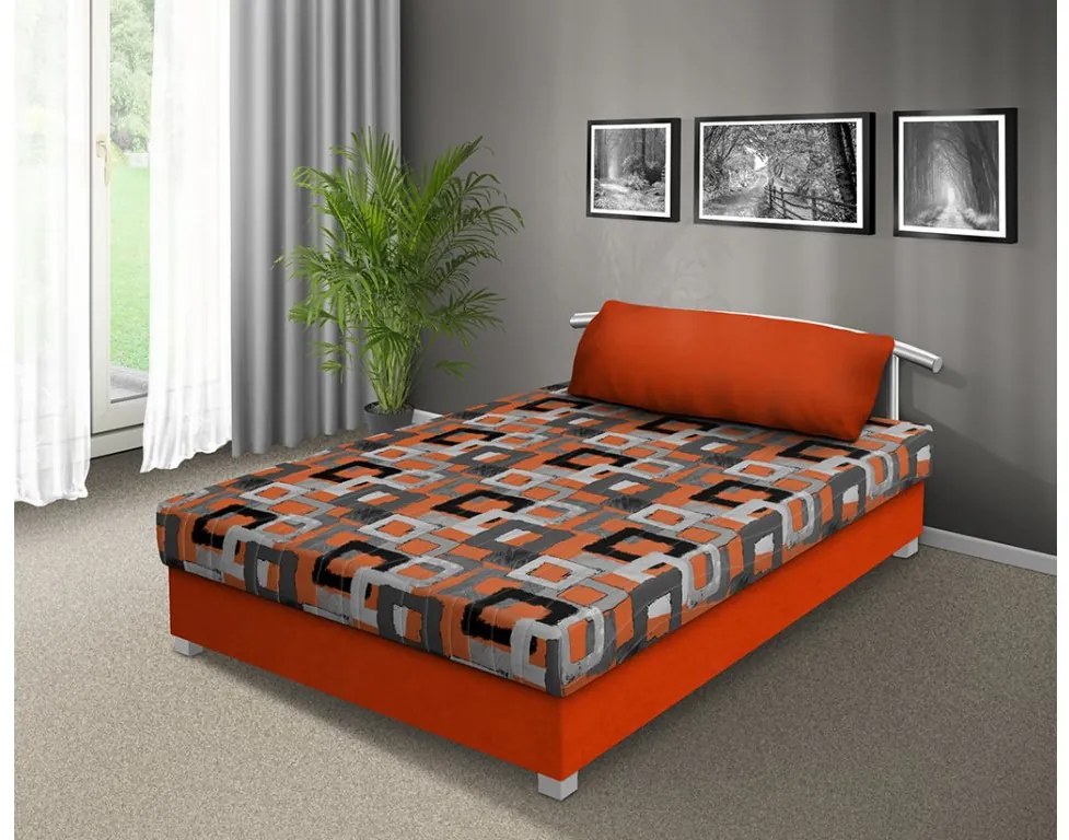 Postel s úložným prostorem Zita 160x200 cm farba čalúnenia: oranžová