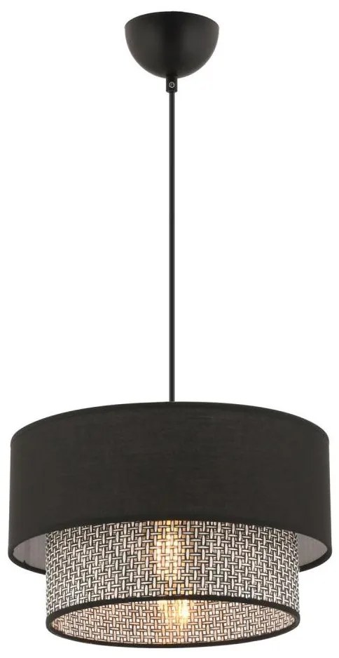 Luster na lanku ECHO 1xE27/60W/230V čierna/šedá