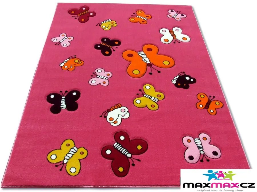 MAXMAX Detský koberec BUTTERFLY pink