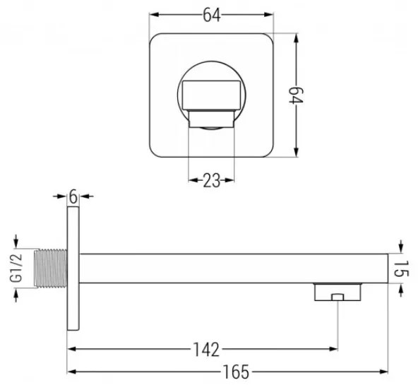 Univerzálny sprchový set podomietkový MEXEN CUBE DR02 30 cm čierny