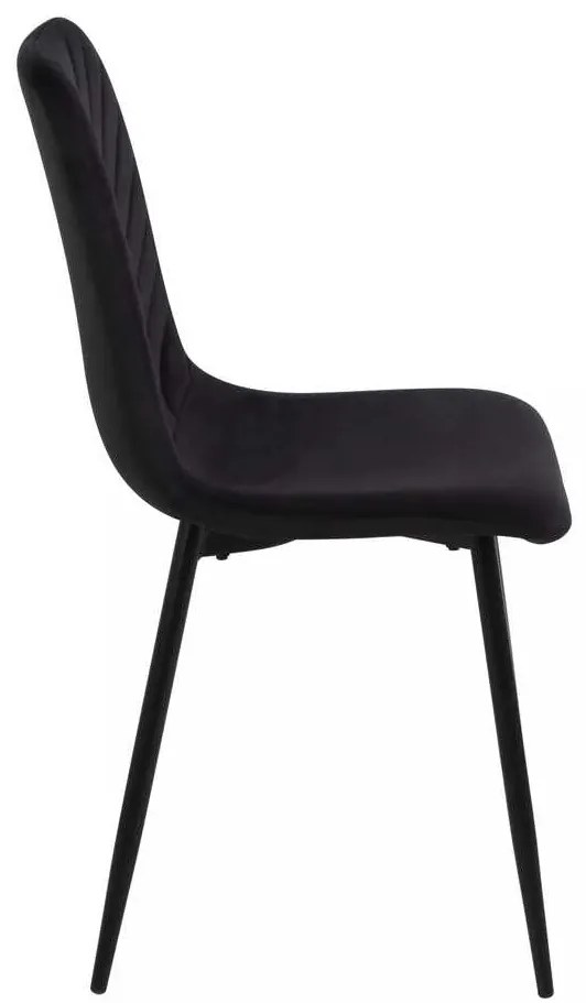 Jedálenská stolička Freville Velvet, čierna