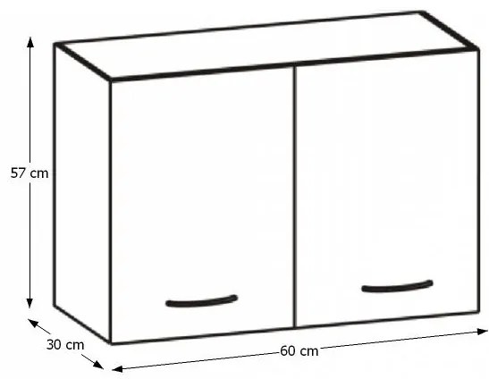 Horná kuchynská skrinka Cyra New G-60 - dub sonoma / biela