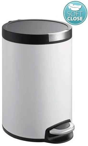 Sapho, ARTISTIC Odpadkový koš 5l, Soft Close, biela, DR142