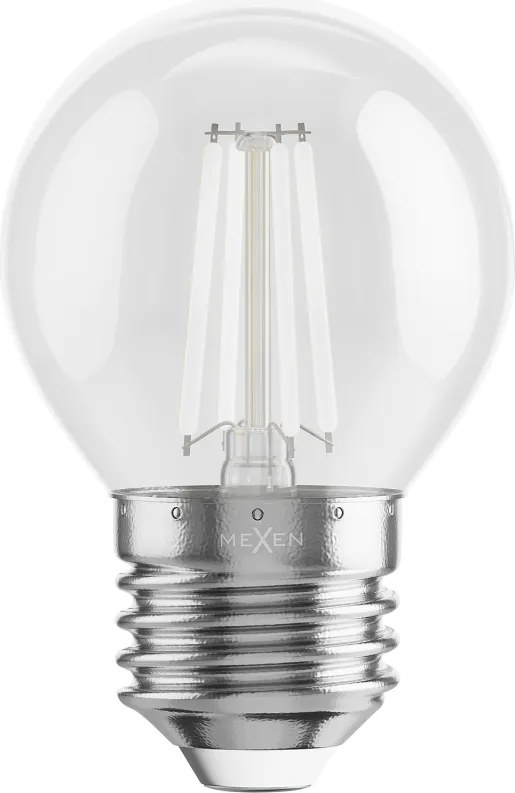 Mexen Vintis, LED filamentová žiarovka E27, G45, 4 W, modrá, číra, L156-E27-04XX-47