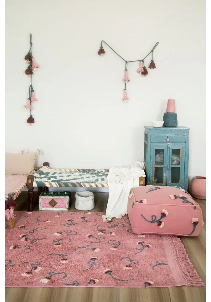 Ružový detský sedací vak English Garden – Lorena Canals