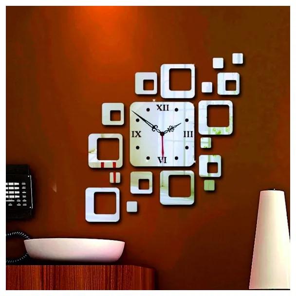 Stylesa - Nalepovacie hodiny na stenu štvorec moderné 50x40 cm FIGARO IA050S i čierne