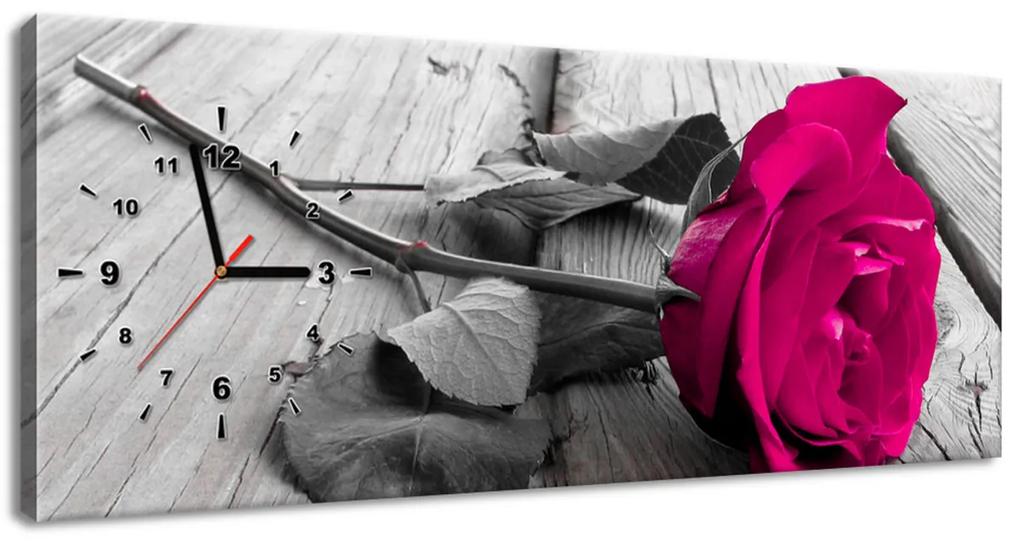 Gario Obraz s hodinami Ružová ruža Veľkosť: 30 x 30 cm