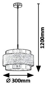 Rabalux 5383 - Luster na lanku BASIL 1xE27/40W/230V
