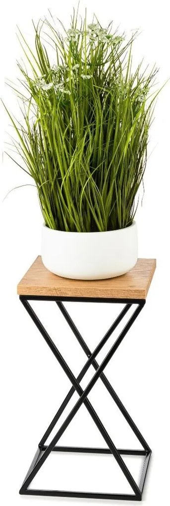 STOJAN NA KVETINÁČ LOFT6 40X24X24 CM ČIERNA/HNEDÁ