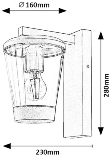 Rabalux 7266 - Vonkajšia nástenná lampa SAVANO 1xE27/40W/230V IP44