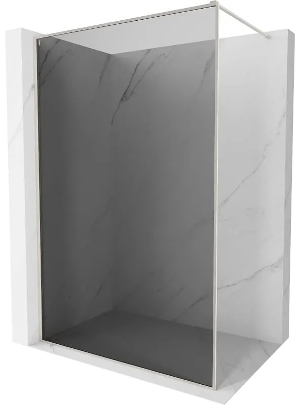 Mexen Kioto-F, sprchová zástena s rámom 130 x 202 cm, 8 mm šedé sklo, oceľový profil, 800-130-104-97-40