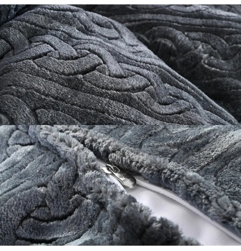 Obliečky z mikroplyšu Banu sivé EMI, Štandardný set jednolôžko obsahuje 1x 140x200 + 1x 70x90