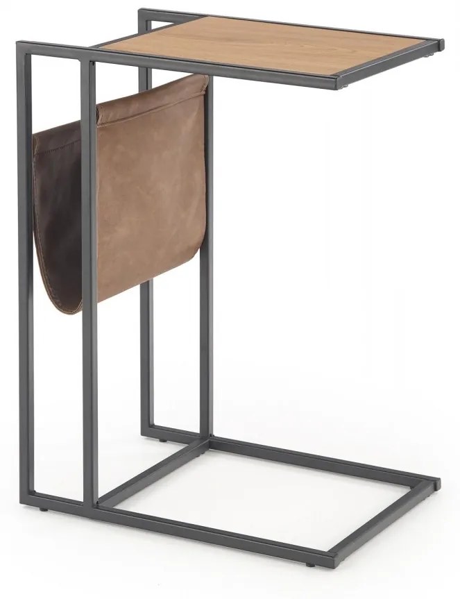 Odkladací stolík COMPACT zlatý dub/čierny