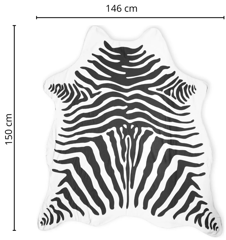 Osuška ZEBRA, čiernobiela 146 x 150 cm, 100% polyester