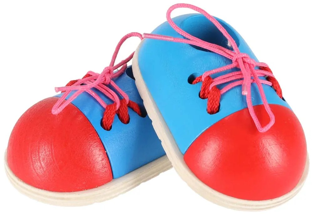 KIK Drevená vzdelávacia sada na učenie zaväzovania šnúrok, Montessori, 2 ks, pre deti