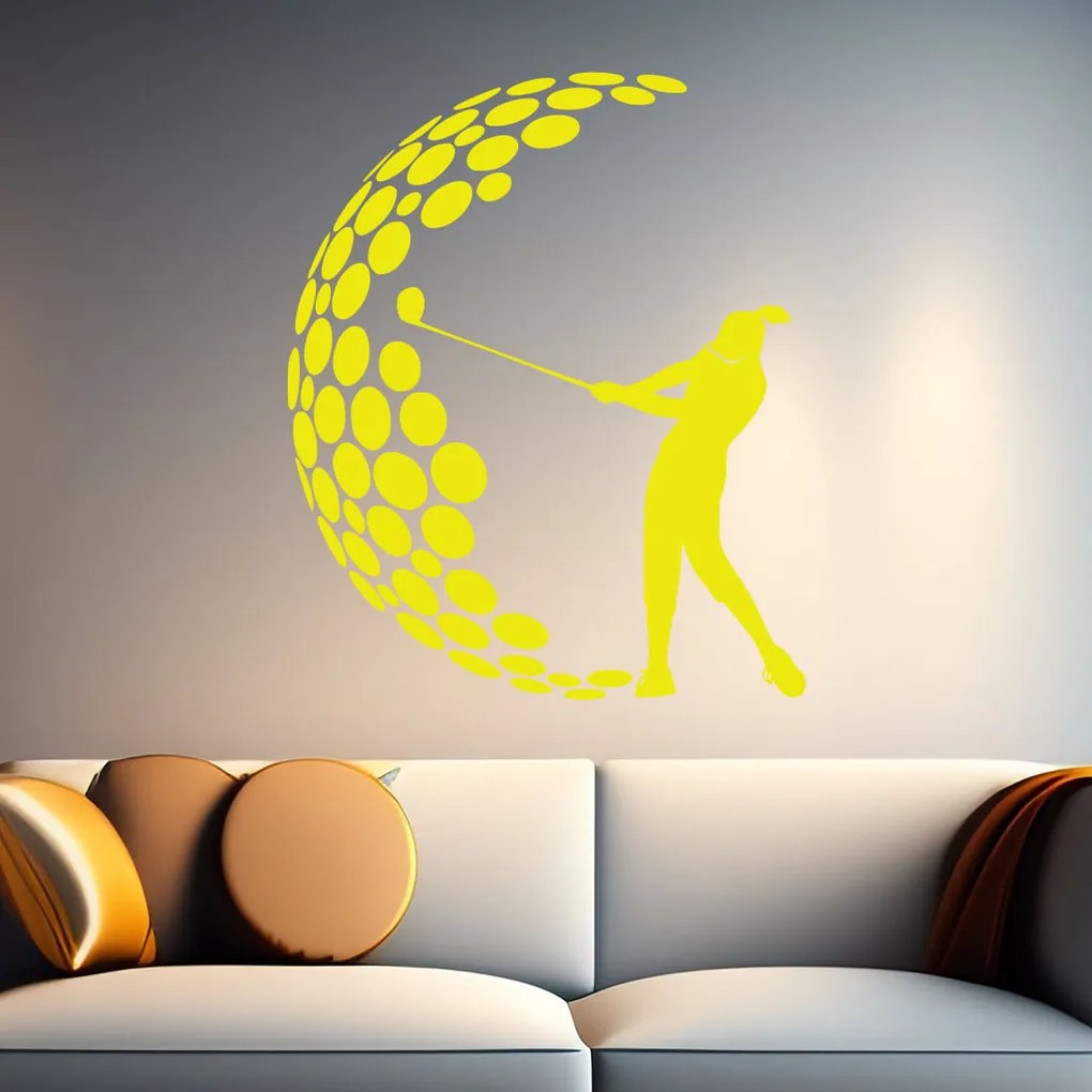 Veselá Stena Samolepka Golf Farba: žlutá, Veľkosť: 60 x 73 cm