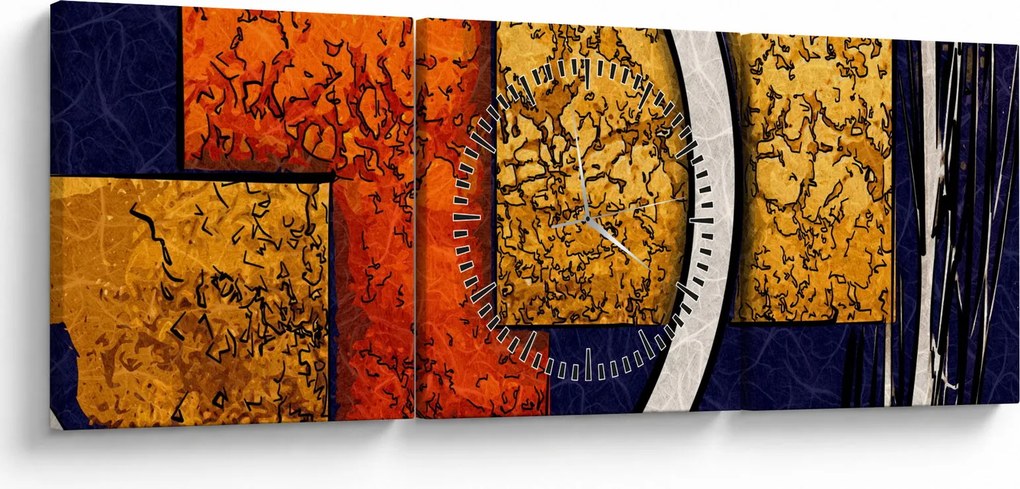 Obraz abstrakcie (s hodinami) (90x30 cm)