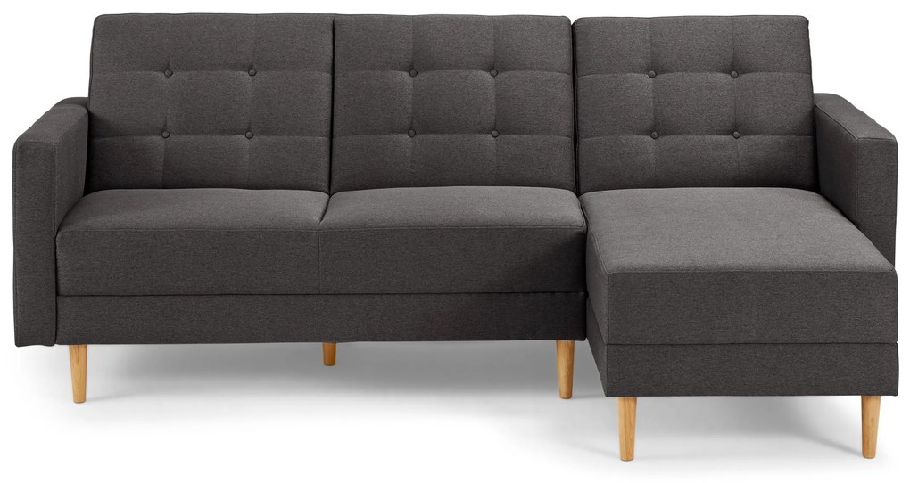 Rohová pohovka na spanie s pružinovým jadrom a lavicou s úložným priestorom