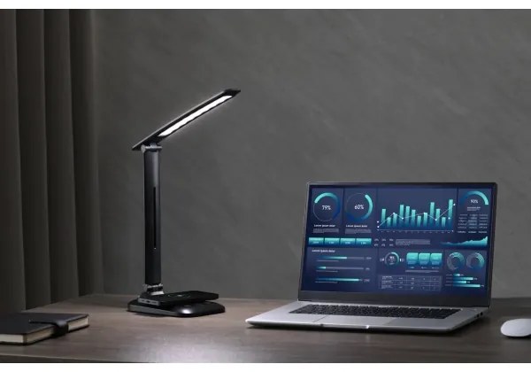 Immax 09106L - LED stmievateľná stolná lampa s bezdrôtovým nabíjaním QI LUMI LED/7W/230V čierna